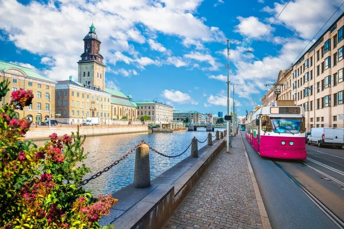 Göteborg front de mer et paysage urbain sur la côte ouest de la Suède