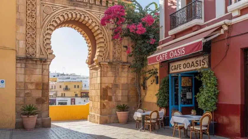 Melilla vieille ville, forteresse et front de mer méditerranéen sur la côte nord-africaine
