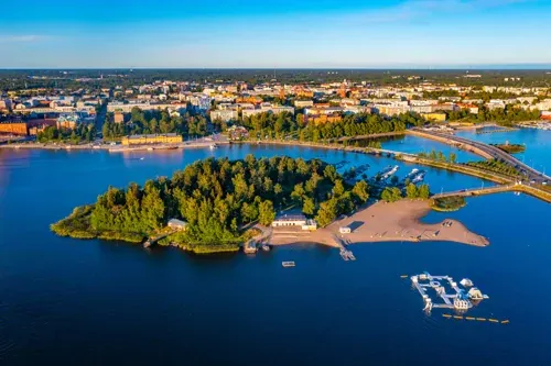 Vaasa paysage urbain, riverain et Kvarken dans l'ouest de la Finlande