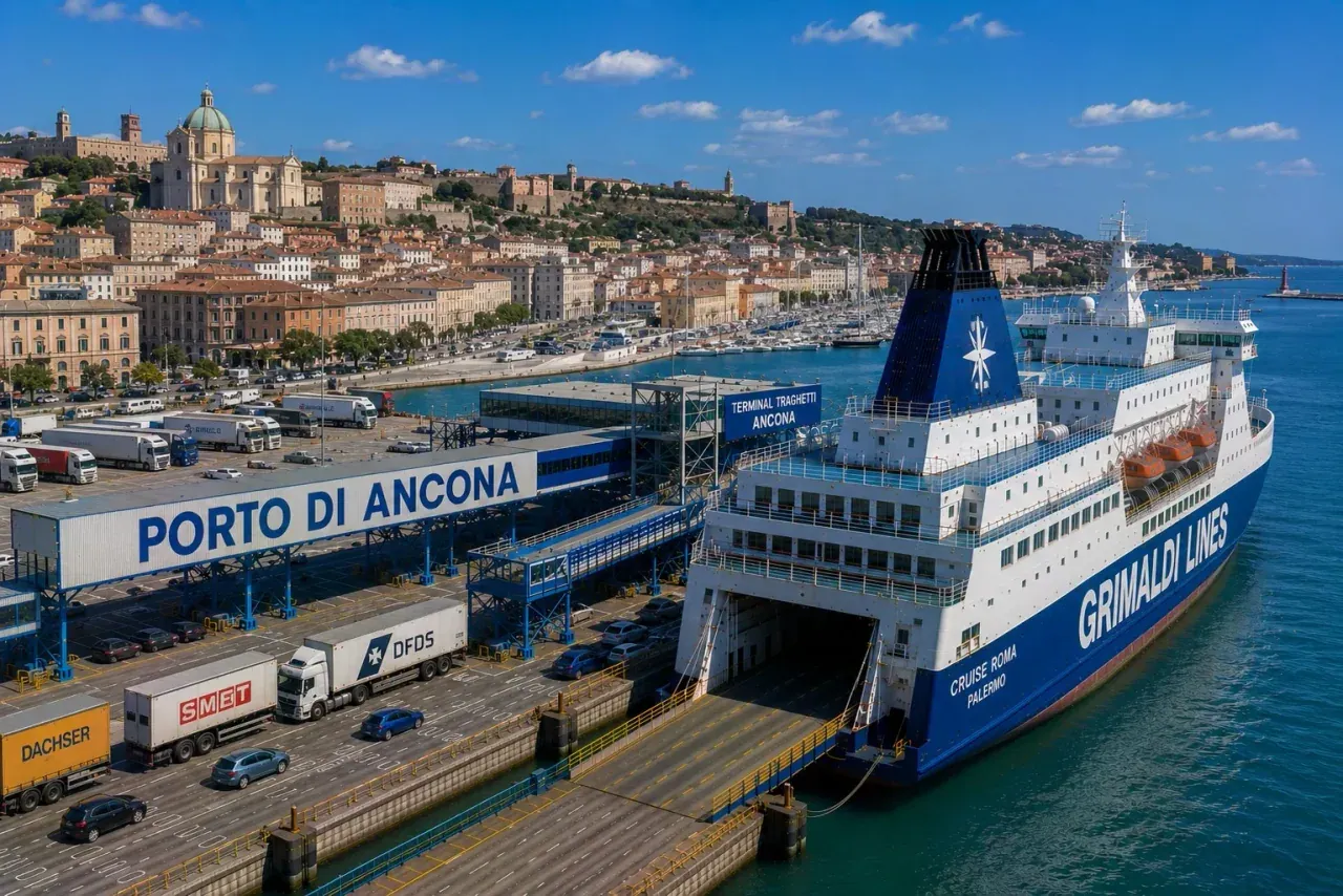 Port de ferry passagers à Ancône sur la côte Adriatique
