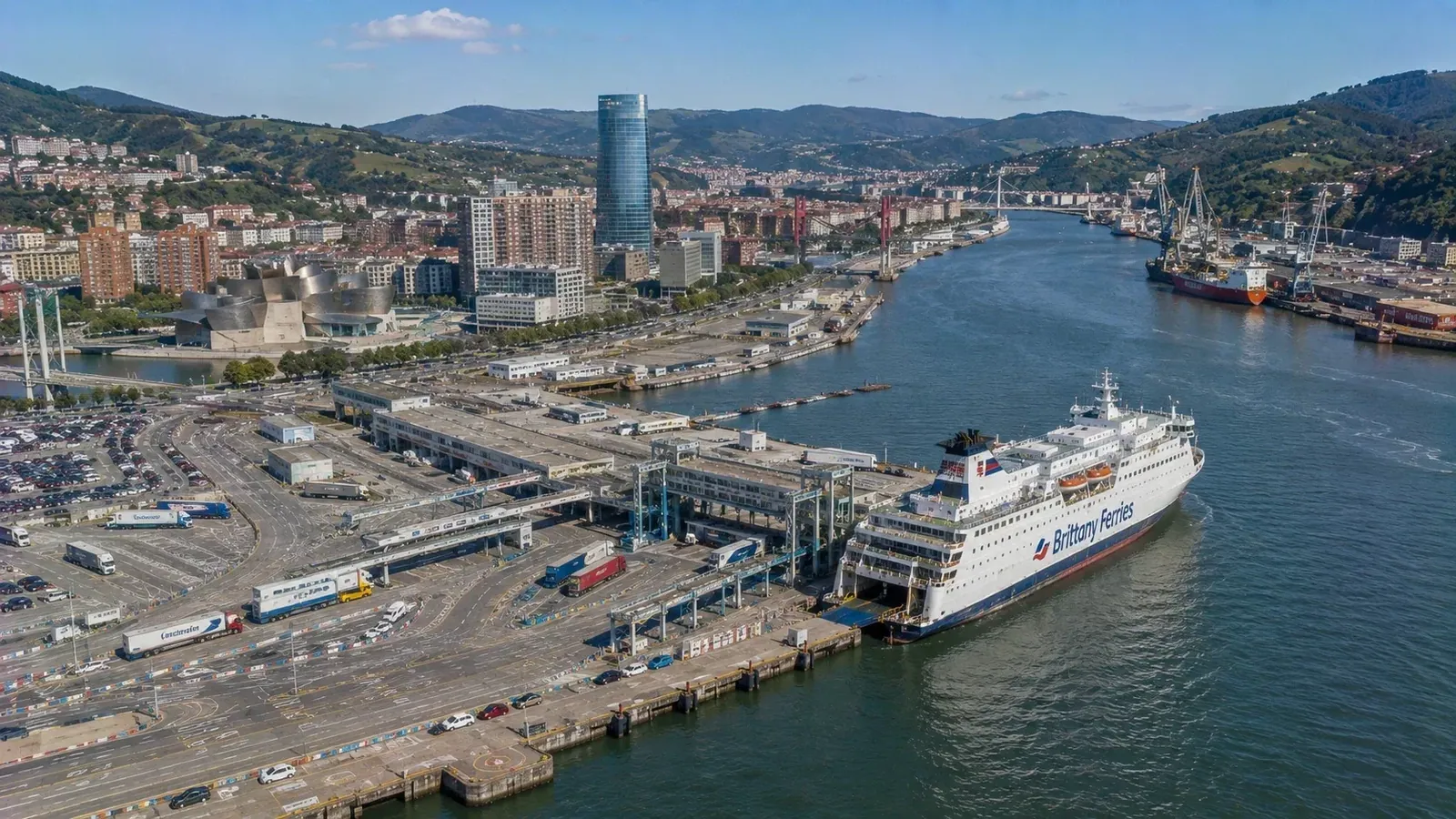 Brittany Ferries navire au port de ferry de Bilbao dans le nord de l'Espagne