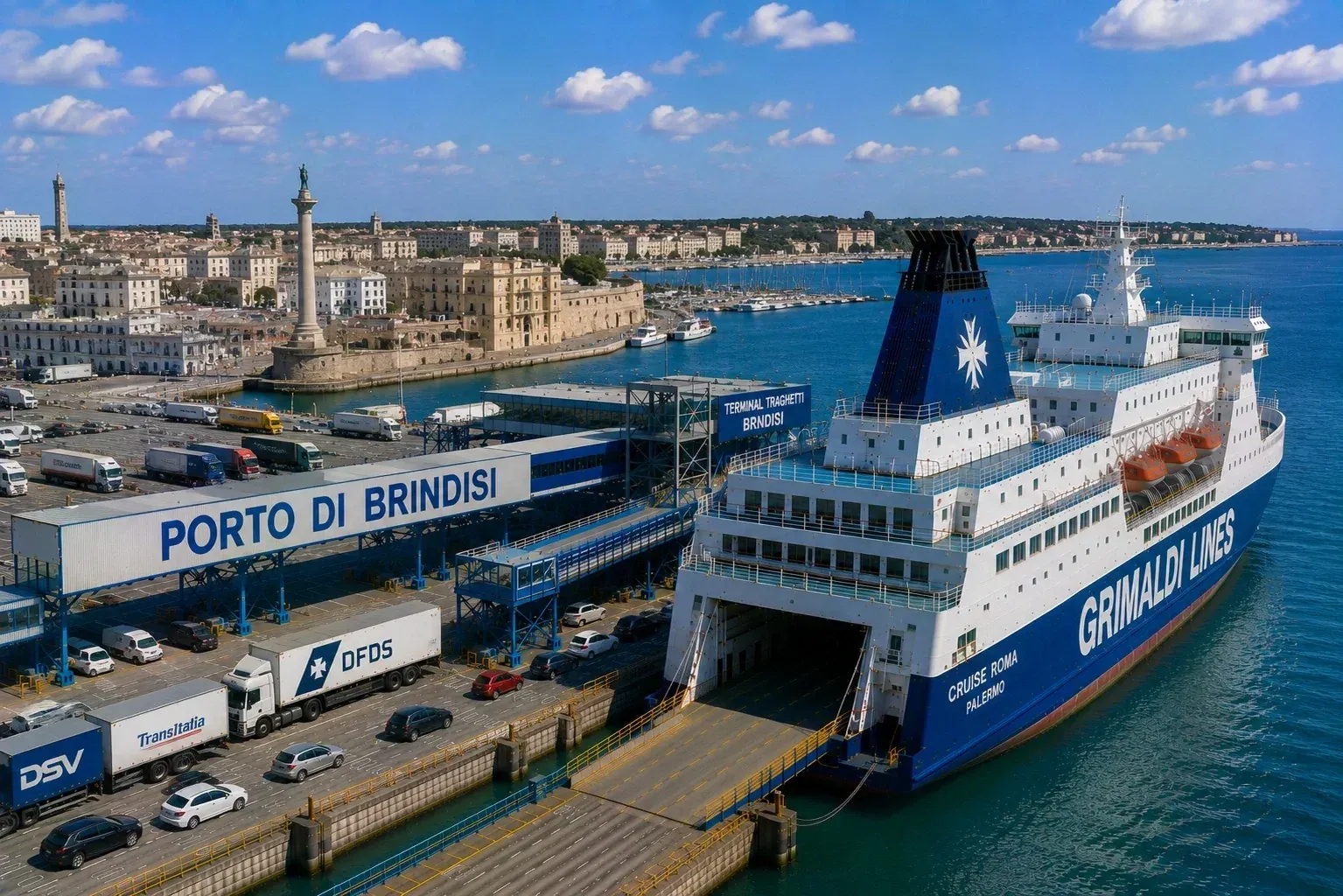 Grimaldi Lines ferry au terminal passagers de Brindisi
