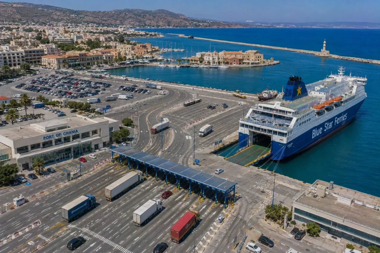 Port de ferry de Souda pour passagers desservant La Canée en Crète