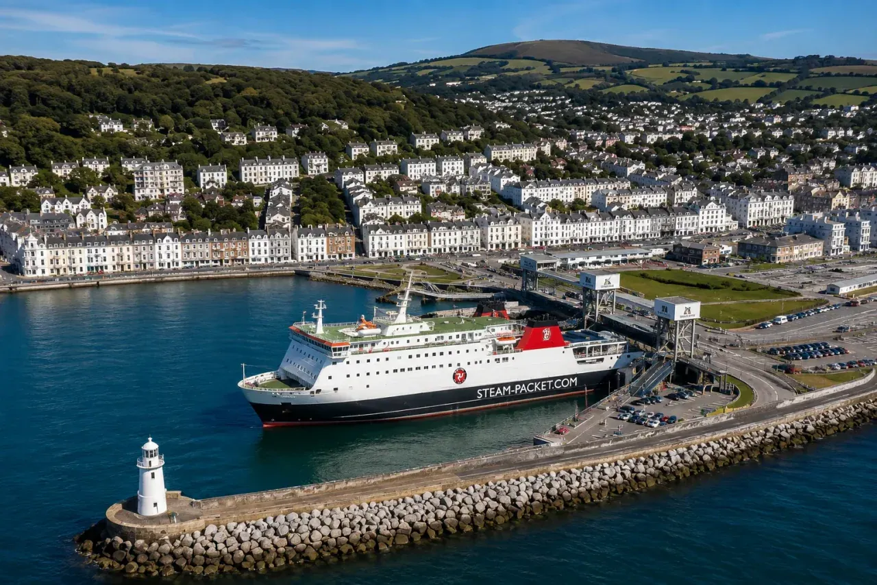 Terminal et port de la mer Douglas sur l'île de Man