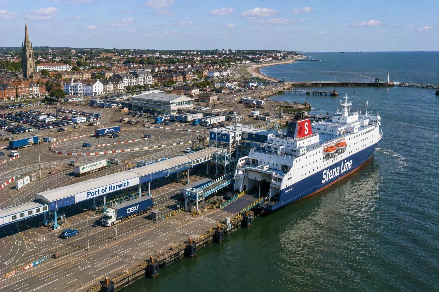 Harwich International Ferry Port au quai Parkeston à Essex