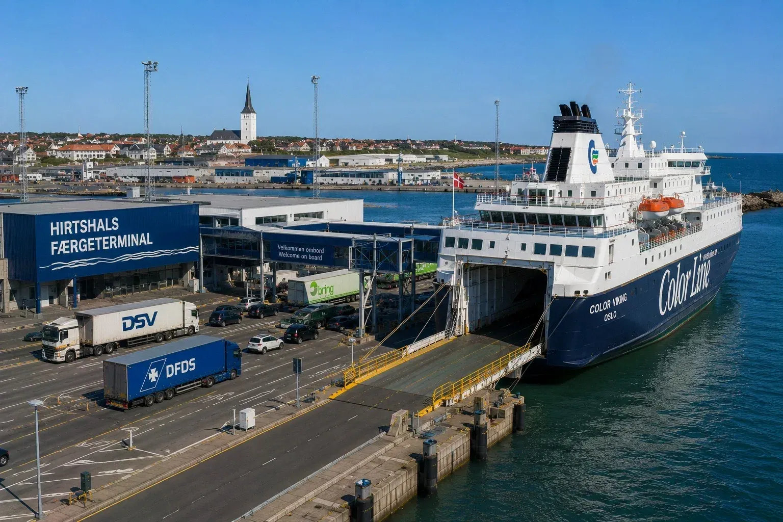 Terminal de ferries passagers au port de Hirtshals dans le Jutland Nord