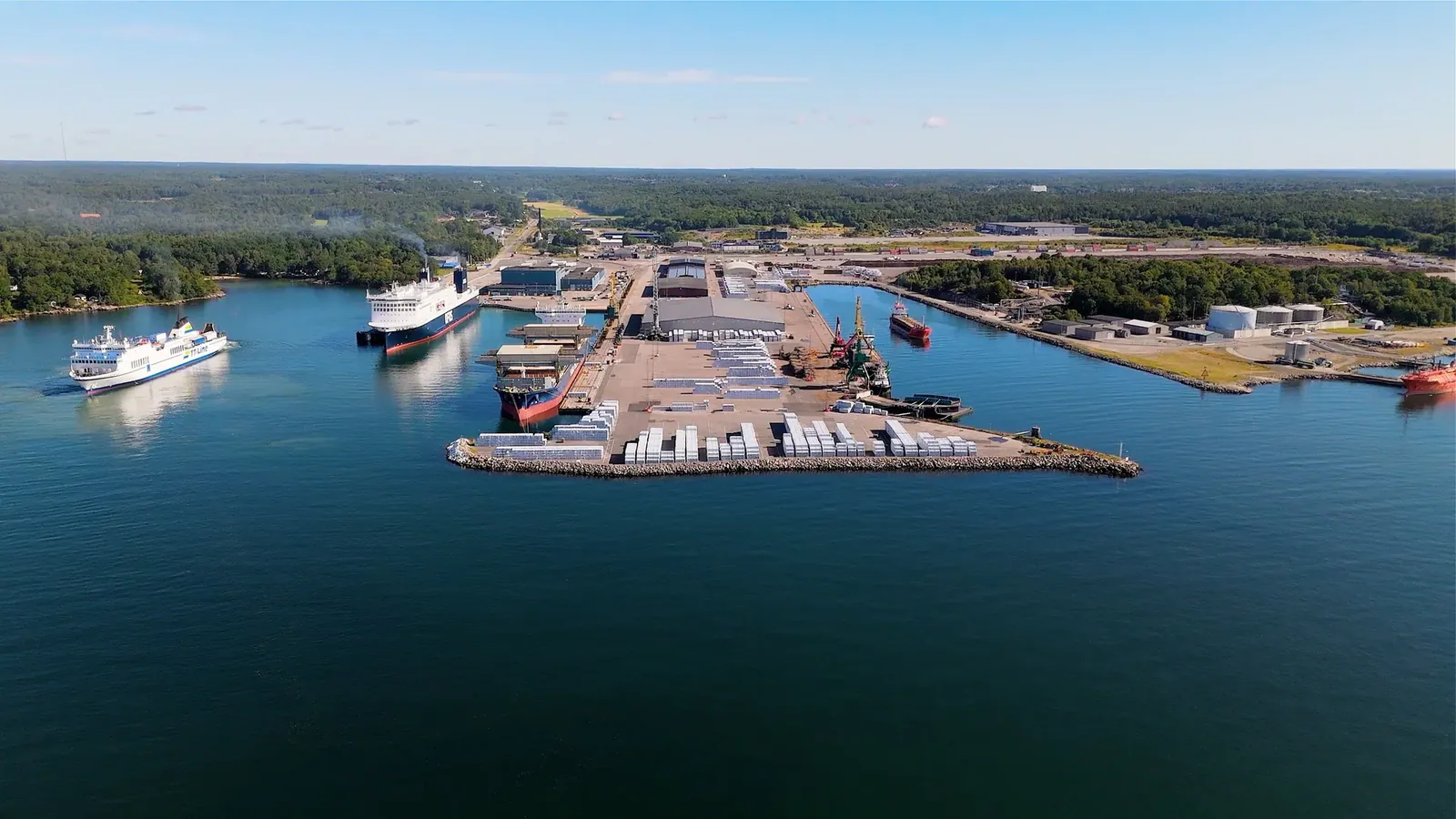 Karlshamn port de ferry dans le sud de la Suède