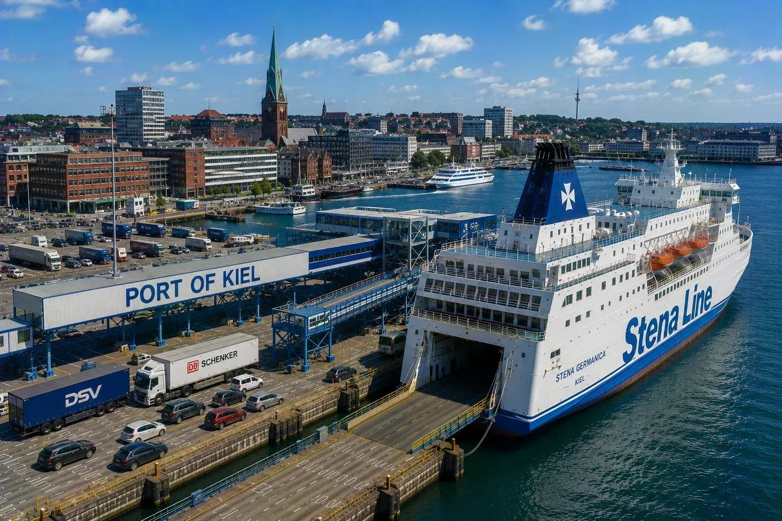 Terminal de ferry Kiel dans le nord de l'Allemagne