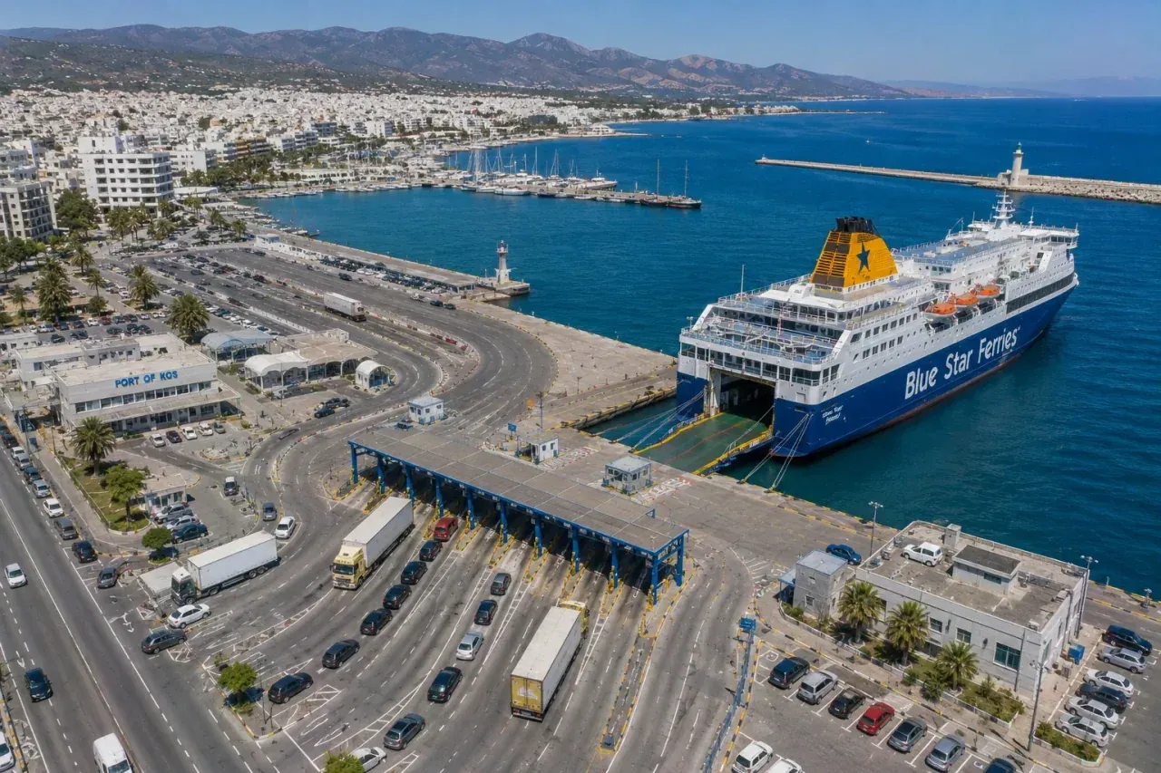 Port de ferry pour passagers dans la ville de Kos en Grèce