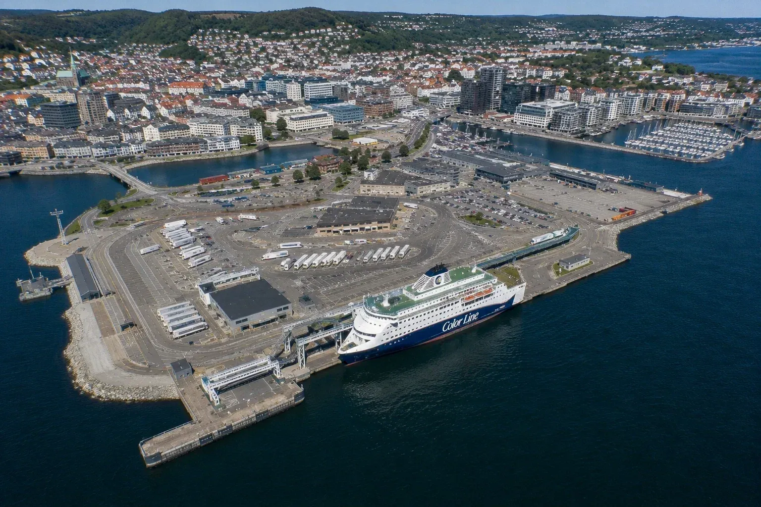 Terminals de ferries passagers à Kristiansand dans le sud de la Norvège
