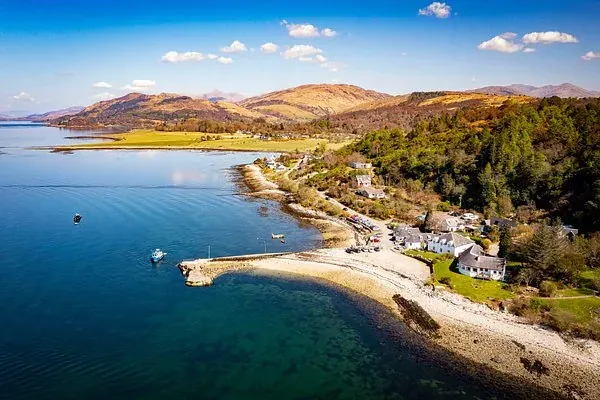 Vue aérienne côtière de Lismore dans les Hébrides Intérieures