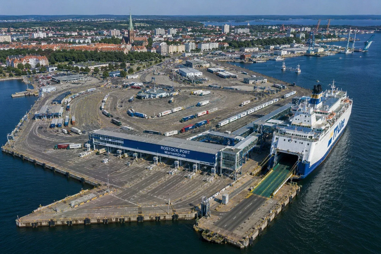 Rostock port de ferry dans le nord de l'Allemagne