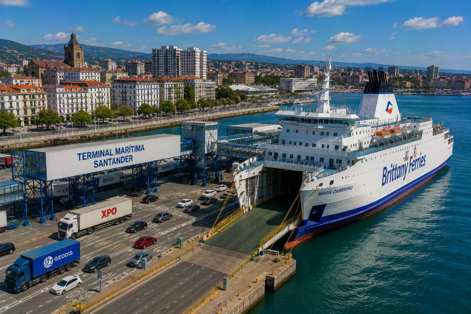 Brittany Ferries navire au terminal de ferry de Santander dans le nord de l'Espagne