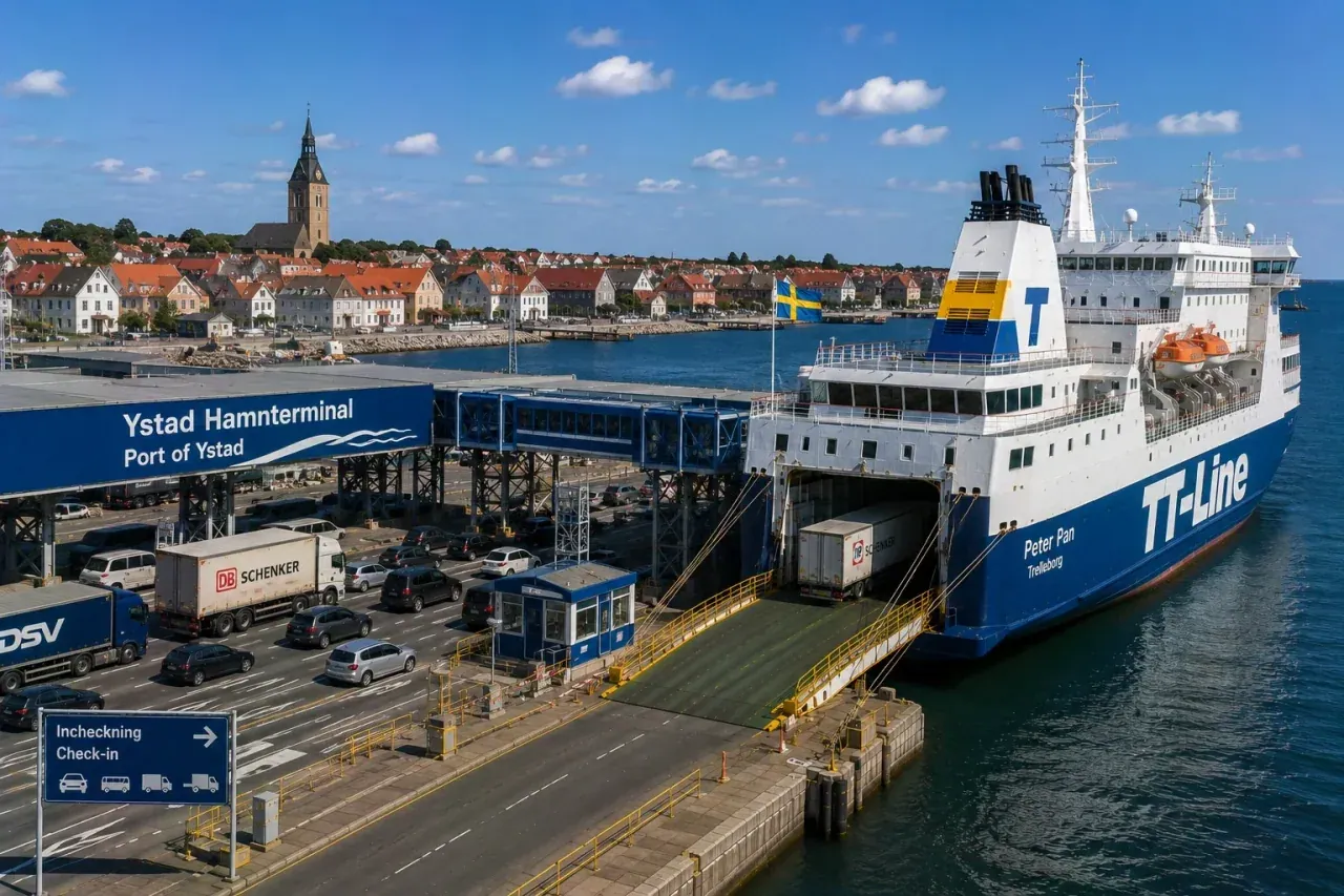 Ystad port de ferry dans le sud de la Suède