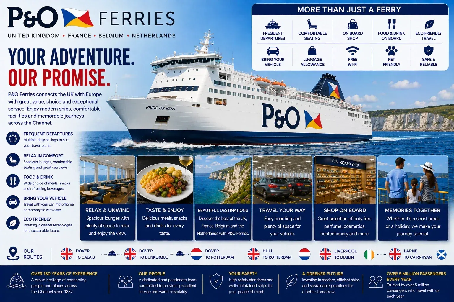 P&O Ferries ferry pour passagers et véhicules en mer