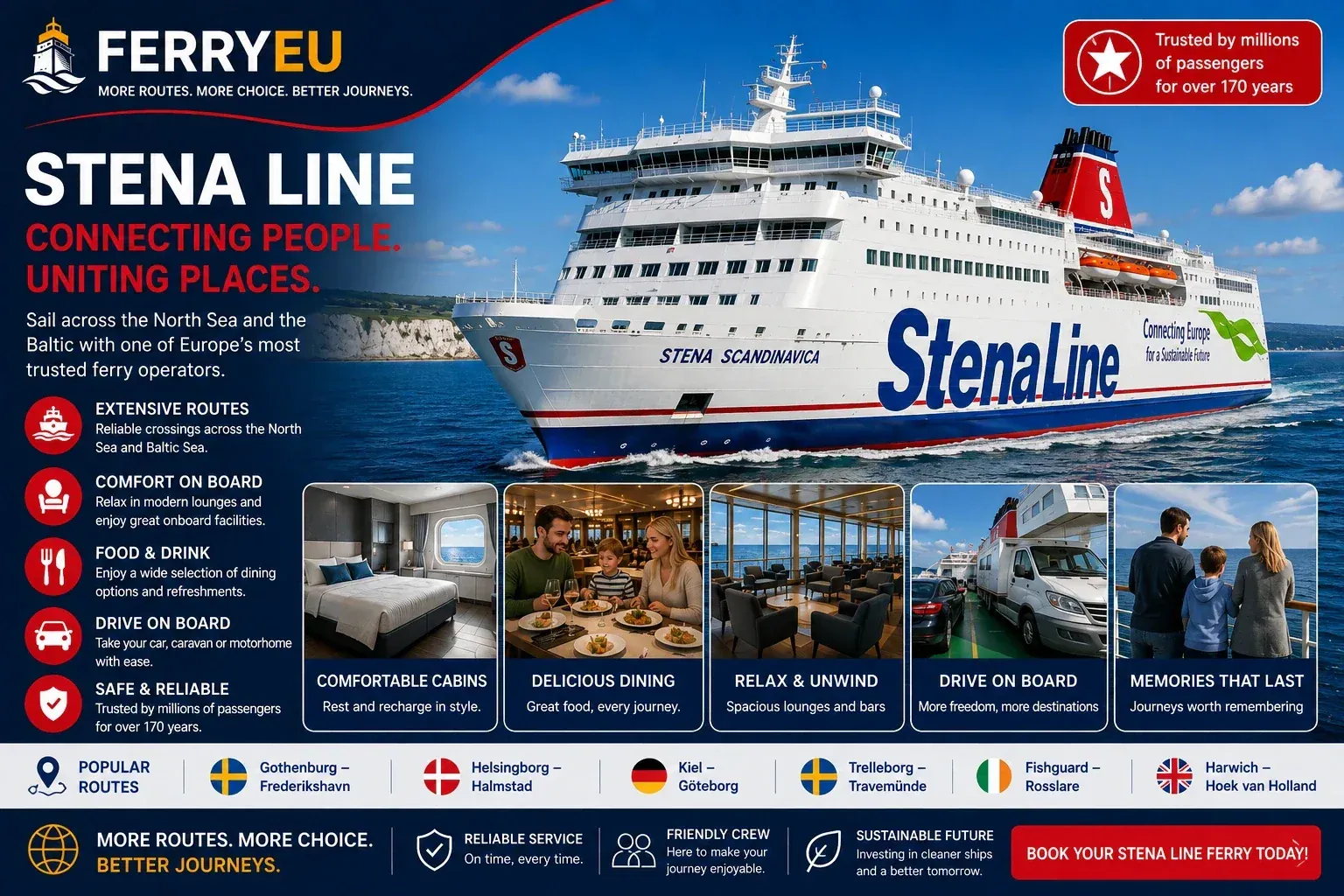 Stena Line ferry pour passagers et véhicules en mer
