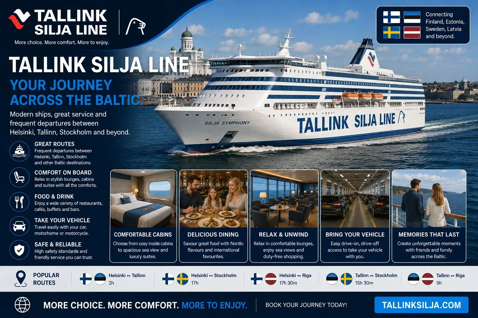 Tallink Silja Line ferry pour passagers et véhicules sur la mer Baltique