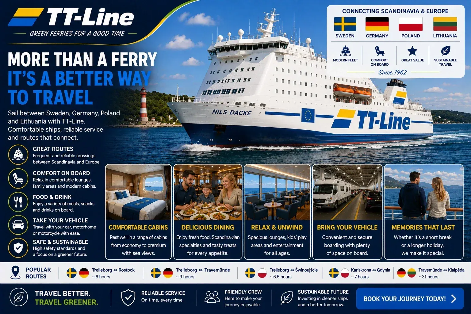 TT-Line ferry pour passagers et véhicules sur la mer Baltique