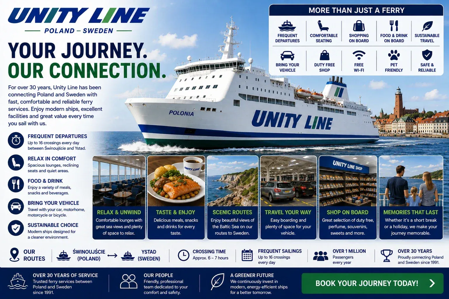 Unity Line ferry pour passagers et véhicules traversant la mer Baltique