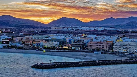 Vue de Puerto del Rosario, Espagne